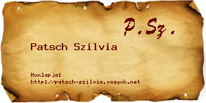 Patsch Szilvia névjegykártya